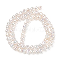 天然養殖淡水パールビーズ連売り  ポテト  ベージュ  5~5.5mm  穴：0.5mm  約76~82個/連  14.57~14.76''（37~37.5センチメートル）&nbsp;PA-CBAC463-07