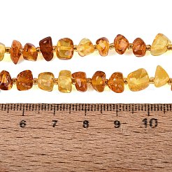 天然琥珀ビーズ連売り  チップ  シードビーズで  5~11.5x5~11.5x3~7mm  穴：0.6~0.7mm  約65~66個/連  14.76インチ（37.5cm）&nbsp;G-N371-20B-01