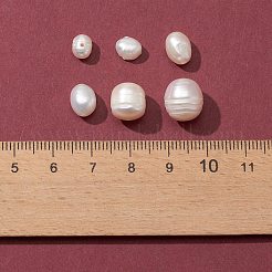 4 スタイルの天然養殖淡水パール ビーズ  じゃがいもとご飯  貝殻色  3.5~12x4.5~12x3.5~10mm&nbsp;SHEL-FS0001-04