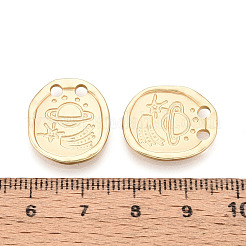 合金ペンダント  惑星模様の楕円形  カドミウムフリー＆鉛フリー  マットゴールドカラー  19x16x1.5mm  穴：2.2mm&nbsp;PALLOY-N179-27MG