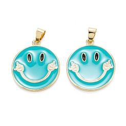 Brass Enamel Pendants&nbsp;KK-M220-02G