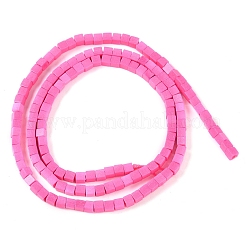 天然石瑪瑙ビーズ連売り  染め  キューブ  濃いピンク  2x2x2mm  穴：1mm  約150個/連  15.08インチ（38.3cm）&nbsp;G-M422-A01-04F