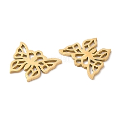 ステンレスペンダント201個  中空  バタフライチャーム  ゴールドカラー  12x15.5x1mm  穴：1.2mm&nbsp;STAS-A084-14G