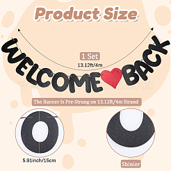 紙のウェルカムバックバナー  パーティーの装飾用  ブラック  155~170x85~185x0.5~0.8mm&nbsp;DIY-WH20001-89B