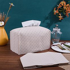 Crossed Textured Imitation Leather Tissue Boxes&nbsp;CON-WH0095-208A