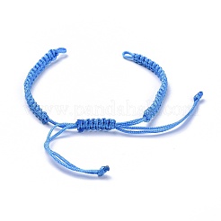 DIYブレスレット作り用編み込みナイロンコード  ライトスカイブルー  100~110x5x2mm  穴：2~4mm&nbsp;AJEW-M001-07A
