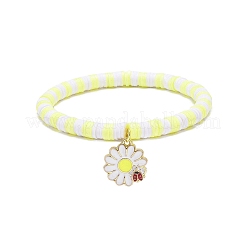 4Pcs 4 Styles Insect Theme Alloy Enamel Stretch Charm Bracelets&nbsp;BJEW-JB08763