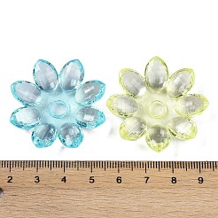 透明なアクリルビーズ  花  ミックスカラー  38x35x8.5mm  穴：6mm  150個/ 500g&nbsp;OACR-H118-01