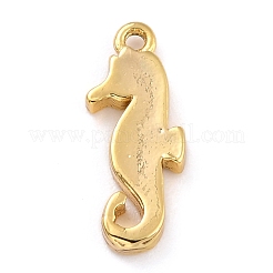 ゴールデンブラスエナメルペンダント  長持ちメッキ  タツノオトシゴ  レッド  16x6x2mm  穴：1.1mm&nbsp;KK-P197-19C-G