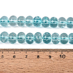 クラックル透明ガラスビーズ連売り  ロンデル  パープル  9.5~10x6.5~7.5mm  穴：1.4~1.6mm  約53~54個/連  14.57~14.96''（37~38センチメートル）&nbsp;GLAA-N074-02B-10