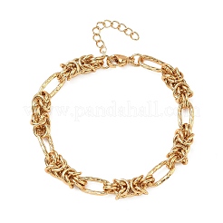 Unisex 304 Stainless Steel Byzantine Chains Bracelets&nbsp;BJEW-G790-07G