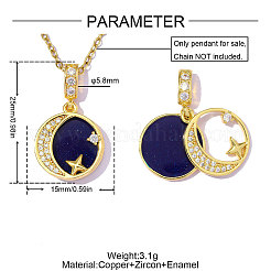 Brass Micro Pave Clear Cubic Zirconia Pendants&nbsp;CU-OY001-83G