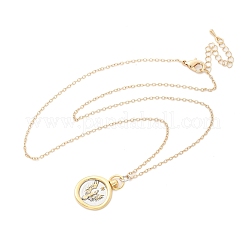 Brass Twelve Constellations Tarot Pendant Necklaces&nbsp;NJEW-Q006-01J-G