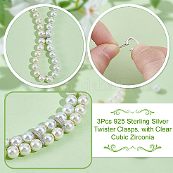 3Pcs 925 Sterling Silver Twister Clasps&nbsp;STER-NB0001-10P