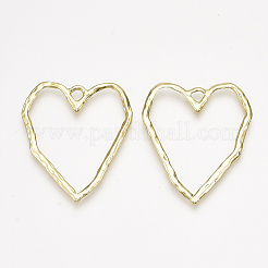 合金ペンダント  ハート  ライトゴールド  38x33x1.5mm  穴：3mm&nbsp;LS-PALLOY-T067-32LG