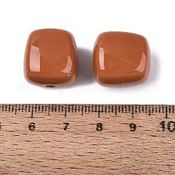 アクリルビーズ  不透明な  キューブ  シエナ  17x16x16mm  穴：2.7mm&nbsp;OACR-ZX006-33V