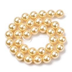 Electroplated Shell Pearl Beads Strands&nbsp;BSHE-G041-12mm-01