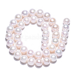 天然養殖淡水パールビーズ連売り  ラウンド  乳白色  8.5~10.5mm  穴：0.6mm  約42~43個/連  15.55~16.14インチ（39.5~41cm）&nbsp;PEAR-N016-09C