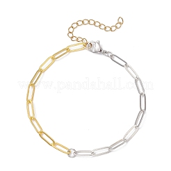 3Pcs 304 Stainless Steel & Brass Paperclip Chain Bracelets Set for Women&nbsp;BJEW-JB12658