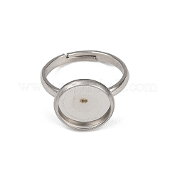 304ステンレススチールカフリング部品  ベゼルカップリングのセッティング  フラットラウンド  ステンレス鋼色  トレイ：12mm  内径：15.5mm&nbsp;STAS-D372-05P-01C