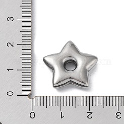 変色しない304ステンレススチールスペーサービーズ  スター  ステンレス鋼色  18.5x19.5x4.5mm  穴：3.5mm&nbsp;X-STAS-A088-03P