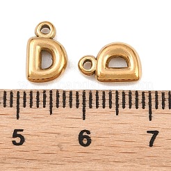 304ステンレスペンダント  文字チャーム  イオンプレーティング（ip）  文字d  9.5~10x2.5~9x2.5mm  穴：1.2mm&nbsp;STAS-S186-12D-G01