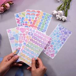 8シート8スタイル防水レーザープラスチック自己粘着ステッカー  ミックスカラー  1枚/スタイル&nbsp;DIY-SZ0002-60