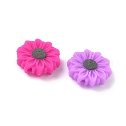 シリコーン焦点ビーズ  デイジーの花  ミックスカラー  18x6mm  穴：2mm&nbsp;SIL-G012-01