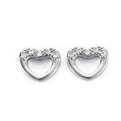 Brass Micro Pave Clear Cubic Zirconia Clasps&nbsp;KK-S356-503-NF