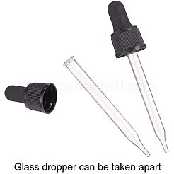 ガラス点滴器セット転送目盛り付きピペット  ブラック  105x22mm  容量：50ml（1.69fl.oz）&nbsp;PH-TOOL-G011-14C