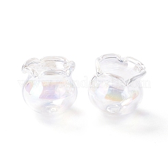 風鈴作り用のガラスビーズコーン  カンパニュラミディアムl  クリアAB  15x16mm  穴：2.7mm&nbsp;GLAA-Z003-01G
