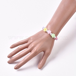 Kids Acrylic Beaded Stretch Bracelets&nbsp;BJEW-JB04837-M