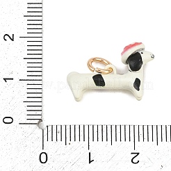 304ステンレススチールエナメルペンダント  犬の形のチャーム  ゴールドカラー  カラフル  13x20x6mm  穴：3.5mm&nbsp;STAS-L312-01G-03