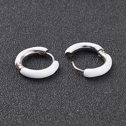 Two Tone 304 Stainless Steel Chunky Huggie Hoop Earrings with Enamel for Women&nbsp;EJEW-C043-11-09P