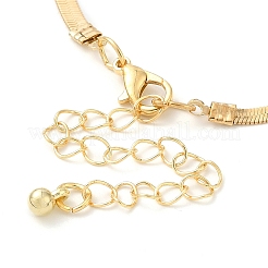 2Pcs 2 Styles Brass Flat Snake Chain Necklaces Set&nbsp;NJEW-P289-12G