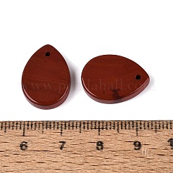 天然石レッドジャスパーペンダント  フラットティアドロップチャーム  18x13x3.5~4mm  穴：1~1.2mm&nbsp;G-Q606-68D