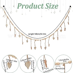 Heart Wooden Beads Hanging Clips&nbsp;HJEW-GO00067