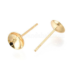 Brass Earring Settings&nbsp;KK-T077-18G-02