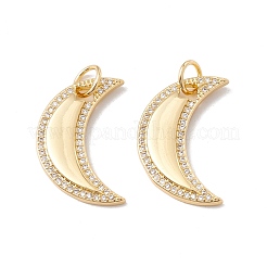 Brass Micro Pave Clear Cubic Zirconia Pendants&nbsp;X-KK-G415-13G