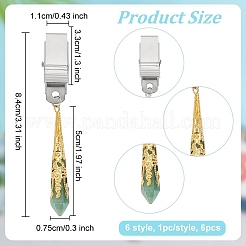 ファセット アクリル ロンデル ビーズ クレジット カード クリップ プラー  アイアンIDカードクリップグラバー  ミックスカラー  72mm  6色  1pc /カラー  6個/セット&nbsp;AJEW-PH01535