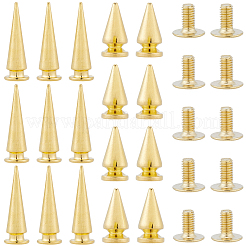 20種類のスタイルの合金リベット2個  コーン  ゴールドカラー  19.5~28x9~9.5mm  穴：2.5mm  10個/スタイル&nbsp;FIND-GF0008-69A