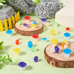 30Pcs 2 Styles Luminous Resin Mushroom Ornament&nbsp;RESI-TA0004-04B