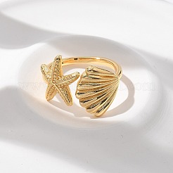 Brass Cuff Rings&nbsp;RJEW-U041-25G