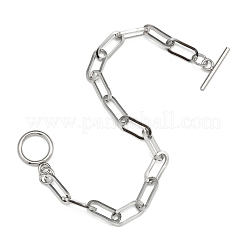 Tarnish Resistant 304 Stainless Steel Paperclip Chain Bracelets&nbsp;BJEW-O186-03P