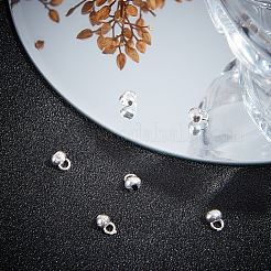 スターリングシルバーのつぶし玉カバー6個925個  銀  6x5x4mm  穴：1.5mm&nbsp;STER-BBC0002-24