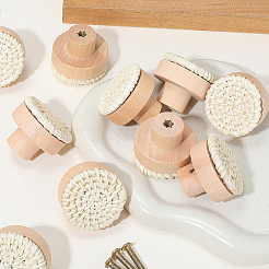 Rattan Woven & Wood Round Drawer Knobs&nbsp;DIY-WH20410-01B