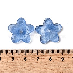 ガラスビーズ  スター  スチールブルー  20.5x21.5x5.5mm  穴：1.6mm&nbsp;GLAA-D303-12B