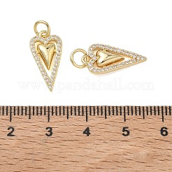 Brass Micro Pave Clear Cubic Zirconia Pendants&nbsp;KK-T085-16E-G