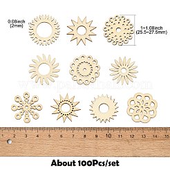 絵画芸術のための未完成の空白の木片  焼き絵  家の装飾  トウモロコシの穂の黄色  花  25.5~27.5x2mm  穴：1.2~14mm  100個/セット&nbsp;WOOD-CJC0011-16A