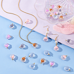 30pcs 5 colors Transparent Glass Pendants&nbsp;FIND-OC0002-42